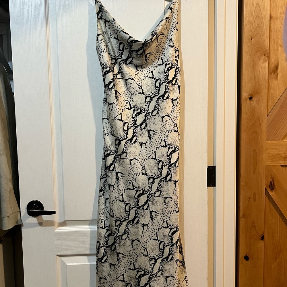 Snake Print Slip Dress